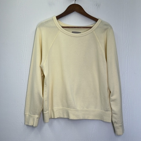 EVERLANE - Light Yellow Lightweight Long Sleeve Crewneck Sweatshirt Size Large - Picture 5 of 8